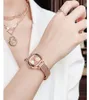 Kvinnors klockor av högkvalitativ kvartsbatteri mode vintage rosguld med liten fyrkantig klocka