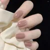 False Nails 24pcs Nude Pink Press On Fake With Designs Seamless Removable Full Coverage Waterproof Wearing Art Decoration