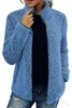 Damesjassen Herfst 2023 Fleece Dames Casual Opstaande Kraag Lange Mouw Zip Up Jas Kaki Zwart Groen Roze/Marineblauwe Jas