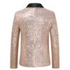 Męskie garnitury Blazery Pink cekin brokat Tuxedo Blazer Jacket Men Men Man Mern Man Button Shall Bohn Shiny Blazers Wedding Party Ubrania dla śpiewaków 231018