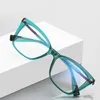 Solglasögon Pin Frame Blue Light Blocking Recept Glasögon för de närsynta TR90 Women Cat Eye Kortsiktig glasögon 0 -0,5 -0,75 till -6