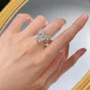 Big Flower Moissanite Diamond Ring Real 925 Sterling Silver Party Wedding Band Rings for Women Engagement Jewelry Gift