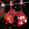 Decorazioni natalizie Mini calze di Natale Decorazioni per l'albero di Natale Pendenti Stivaletti Sacchetti di caramelle per Capodanno Calzini regalo di Babbo Natale x1019 x1020