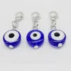 200pcs Turkish Blue Evil Eye Charms lobster Clasp Dangle Charms For Jewelry Making 32x11mm323l