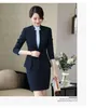 ツーピースドレスフォーマルグレーブレザー女性ビジネススーツ2スカートとジャケットセットオフィスレディースジャケットワークユニフォームOLスタイル