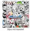 Autocollants graffitis d'animaux de dessin animé dalmatiens, 50 pièces, autocollants créatifs en PVC pour scooter, personnalité tendance, décoration étanche