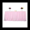 Decorative Figurines Tulle Table Skirt Cover Pink Birthday Wedding Decor Cloth Cake Dessert Arrangement (6Ft)