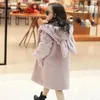 Куртки зимние пальто из искусственного меха для маленьких девочек, плотные теплые детские длинные флисовые пальто с капюшоном, детские пальто, верхняя одежда для девочек-подростков