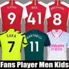 23 24 RICE SKA camisas de futebol em casa fora de casa Fãs Jogador Gunners G.JESUS TROSSARD MARTINELLI Ian Wright Pré-jogo Arsenals ODEGAARD ARSen 2024 camisa de futebol Homens Kit infantil