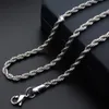 Titanium Steel Rope Ed Chains Halsband Rostfritt stål smycken Tillbehör för män kvinnor276s