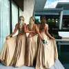 9 couleurs robes de demoiselle d'honneur femmes soeur groupe robe sexy fendue col en V dos nu sans manches robes de soirée de mariage formelles CPS3007