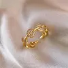 Anello fortunato di moda misura regolabile forma di rame nastro d'oro anelli di rame oro rosa per gioielli da donna uomo Gift284M