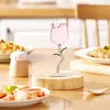 Copas de vino de cristal rosa, resistentes al calor, flores creativas para beber, para fiesta de boda, compromiso, accesorios de cocina para el hogar