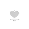 Charms Silver Color Mirror Polish Blank Heart Pendant Custom Tag Stainless Steel Metal Plate för snidning av hela 50st1258z