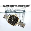 ساعة Wristwatches Men's Watch Wathproof Weekinous Week Quartz للرجال للنساء هدية ساعة معصم من الفولاذ المقاوم للصدأ مع صندوق