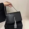 Sac de luxe classique Kate Alligator Flap Sac à bandoulière Marque française Mode Femmes Gland Woc Sac à bandoulière Satchel Haute Qualité Véritable Cuir Lady Sac à main