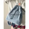 Cross Body Casual Denim String Mini Ryggsäck Vintage Studenter Bagage Bag Purse Jeans Ryggsäckar Hink Tote BagsblieBerryeyes