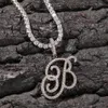 King Artistic Font A-Z 26 Inledande brevhänge med tennishalsband kubik zirkoniummästare kvinnor charm hiphop smycken halsband266l