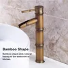 Zlew łazienkowy kran kran antyczny mosiężny basen stabilna bambus luksusowy mikser zimna wodę pojedyncza uchwyt kran na zewnątrz