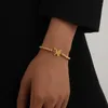 Länk armband rostfritt stål frostad fjäril handdekoration för kvinnor titan pärlhuvud design armband födelsedagspresent flickvän