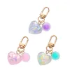 Llaveros Bead Heart Colgante Llavero Simple Y2K Charm Monedero Bolsa Auriculares Caja Para Niñas Mujeres