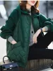 Women's Down Parkas Cotton Jacket 2023 Autumn Winter Fashion Lose Casual vadderad kappa Kvinnlig stor storlek Huven plus Velvet Light 231018