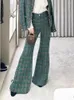 Women's Pants Autumn And Winter 2023 High Level Customized Celebrity Small Fragrant Wide Leg Bell-bottoms Waist C