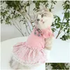 Dog Apparel Milk Shake Powder Girls Vest And Dresses For Dogs Pet Clothing Pink Color Dress Dog Clothes Goods Cats Apparel Home Garden Dh75S