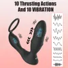 Vibrators Male Thrusting Telescopic Prostate Massager Vibrator for Men Gay Anal Plugs Penis Ring Remote Control Butt Plug Dildos Sex Toys 231018