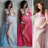 Moderskapsklänningar gravida pografiska klänningar po för kvinnor snörning långärmad damer maxi klänning skjuter kläder 231019