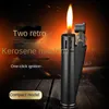 Lighters Creative Austrian Old-fashioned Kerosene Antique Grinding Wheel Lighter Metal Personality Small and Exquisite Gift Lighter