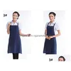 Aventais personalizados uni avental cozinhar cozinha restaurante babador vestido com bolso presente casa jardim têxteis dhs1d