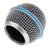 Mikrofony 1 -częściowy mikrofon z siatką Głowice Grill Wymiana Niebieska stal dla