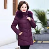 Women's Trench Coats Fashion Cotton-padded Womens Short Down Jacket Western-Style Mothers Hooded Coat With Large Fur Collar Warm Jacke