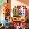 Puppenhauszubehör Diy Mini Rabbit Town Casa Holzpuppenhäuser Miniaturbausätze mit Möbeln Puppenhausspielzeug für Mädchen Geburtstagsgeschenke 231018