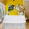 Table Skirt White Tulle Tutu Table Skirt Tablecloth Registration Rectangular Table Skirt Birthday Party Christmas Decoration Easy Install 231019