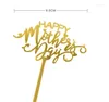 Cake Tools 500st Happy Mothers Day Topper Akryl Mamma för mors födelsedagsfestdekoration SN3813