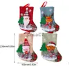 Juldekorationer Nyår Julstrumpa Sack Xmas Gift Candy Bag Noel Juldekorationer för hem Natal Navidad Sock Christmas Tree Decor X1019