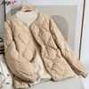 Mulheres para baixo parkas outono inverno sólido algodão jaqueta feminina leve solto acolchoado casual puffer roupas 231018