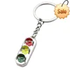 Creative Traffic Light NeyChain Cross Road Signal Light Key Ring Roliga nyckelhållare Cosplay Car Hanging School Bag Ornament