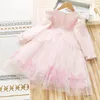 Girl Dresses 2-7 Years High Quality Spring Dress 2023 Fashion Birthday Party Pink Blue Kid Children Clothing Princess