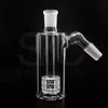 Colector de cenizas de vidrio de 14 mm y 18 mm Colectores de cenizas de 4,5 pulgadas Grueso Pyrex Clear Bubbler Ashcatcher con recipiente de vidrio Gancho en forma de J para pipas de agua Bong