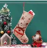 Decorações de Natal Meias de Natal dos desenhos animados Papai Noel boneco de neve alce pinguim impresso meias de Natal saco de presente pingente de árvore de Natal Feliz Natal x1019