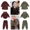 Robes de fille Robes de Noël pour enfants pour filles hiver Bebe velours coton robe brodée bébé barboteuses pantalons vêtements d'hiver 231019