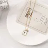 Collane con ciondolo Tulipani di lusso Collana con zirconi goccia d'acqua Catena in acciaio inossidabile Girocollo geometrico Gioielli Regali per feste per donne Ragazze