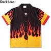 Dark Icon Flame Shirt Men Vintage Street Men's Shirt Summer Hawaiian Shirt Man Clothing 210610252s