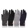 new men's warm gloves winter touch screen plus fleece gloves cold warm wool knitted gloves