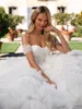 PLEAT TIERED BALL GOWN Evening Dresses Off the Shoulder Layered Prom Dress 2023 Plus Size Tulle Robe de Mariee For Women