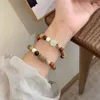 Strand Natural Multi-Gemstone Ethnic Poaded Armband med sex-tecken Zen Mantra