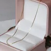Chains Real 9K Gold Box Chain Necklace Simple Vintage Pure AU375 For Women Fine Jewelry Gift